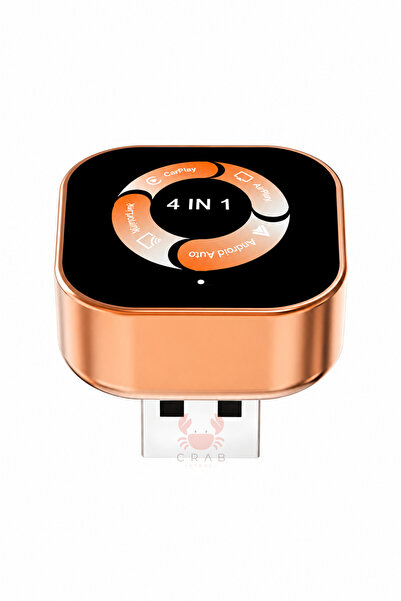 CrabCase Son Sürüm 4’ü 1 Arada Kablosuz CarPlay & Android Auto Adaptörü-Kablo...