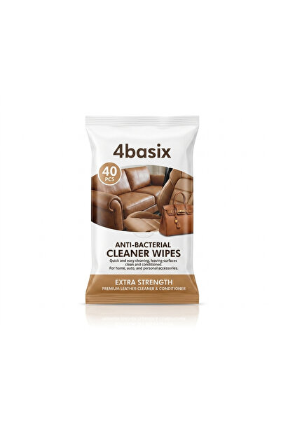 4basix Anti Bacterial Leather Cleaner Wipes, 40 PCS, Premium Leather Cleaning...