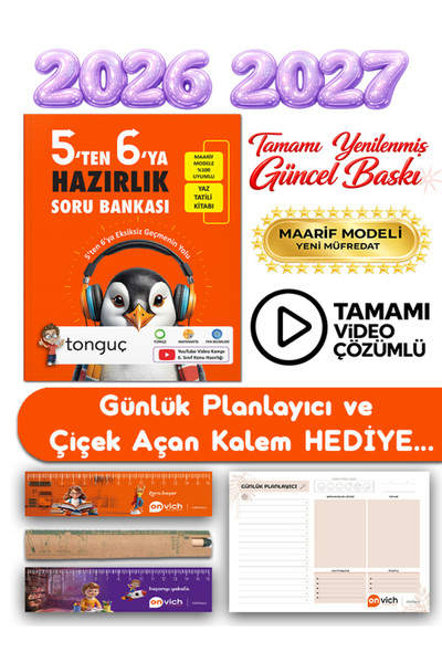 Tonguç Yayınları 6. Sınıf 5 ten 6 ya Hazırlık Yaz Tatili Kitabı Soru Bankası ...
