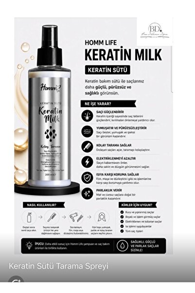 Homm Bitkisel Türkiye Homm Life Keratin Sütü Sprey