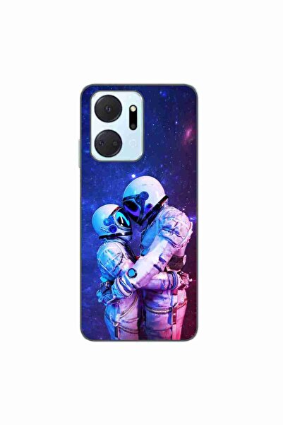 OEM Case compatible with Honor X7a Silicone Gel Tpu Model Astronauts Couple