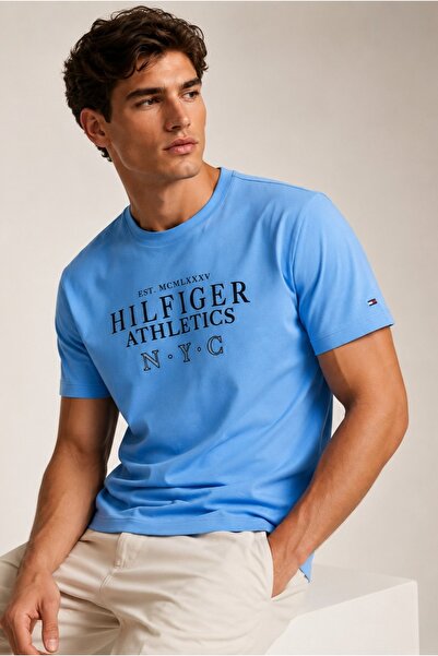 Tommy Hilfiger Crew Neck Blue Men's T-Shirt Mw0Mw34389C30