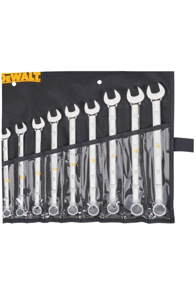 Dewalt Set de 10 chei combinate metrice DWMT19227-1, design cu mâner lung pen...