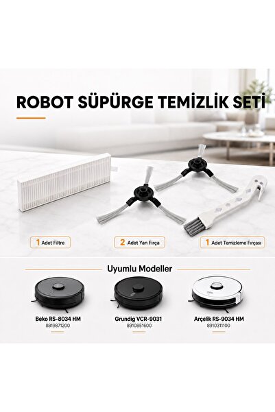 Supervac Set de accesorii pentru aspirator robot RS8034HM, VCR9031HM, RS9034H...