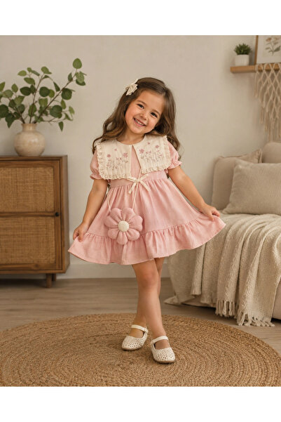 My Lusa baby wear Velya devojčica, 100% pamučna vintage haljina sa vezom i de...