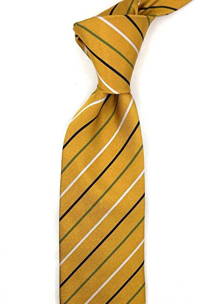 Kravatkolik Safran Stripe Silk Tie İk2437