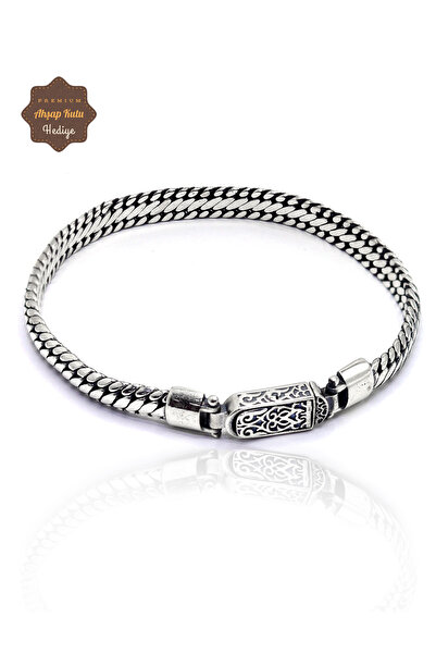Midyat Nurtaş Gümüş Örgü Model 925 Ayar Saf Gümüş Erkek Bileklik 201025531
