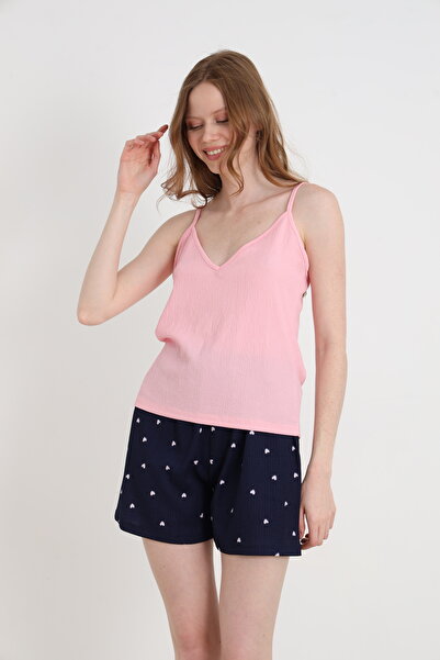 ELİTOL Bürümcük Knitted Spaghetti Strap Women's Shorts Set