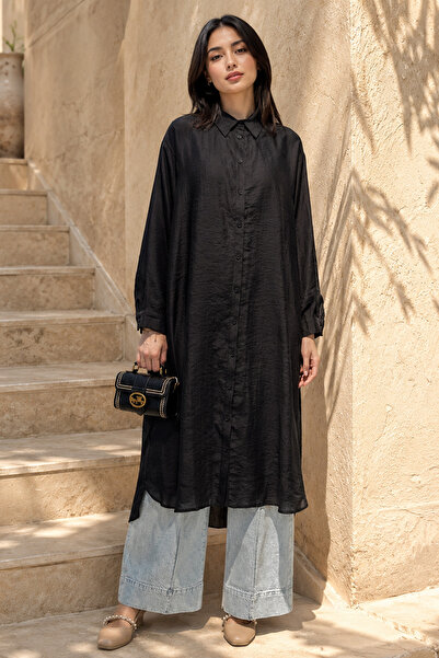 Ceremony Front Buttoned Long Tunic 158 Black