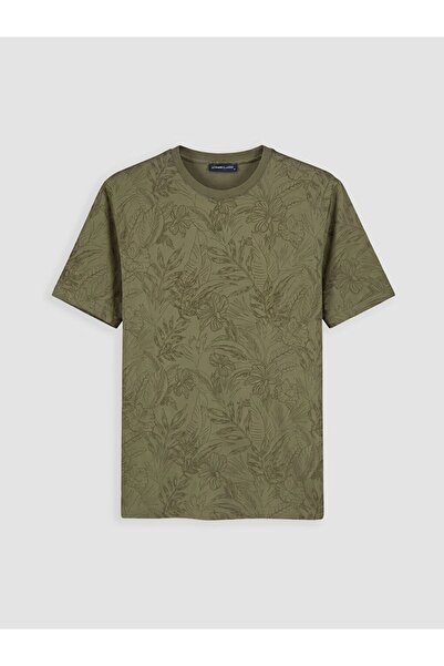 LC Waikiki Crew Neck Patterned Combed Cotton Men's T-Shirt