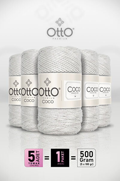 Otto Coco - White - 5-Pack - 2Mm/100Gr/125M - Glitter Cotton Bag and Accessor...