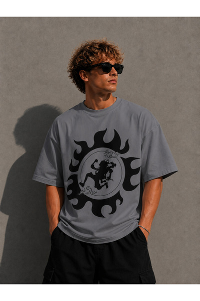 Nulivez One Piece Gear 5 Luffy Oversize Unisex T-Shirt – Sun God Nika Anime P...
