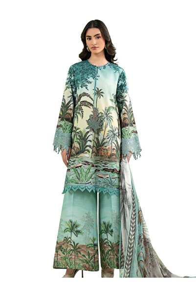 MYSMAR Sea Green 3-Piece Embroidered Lawn Suit - AFK2022 | Sea Green