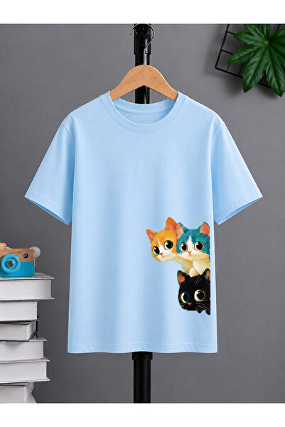VODEXA Tricou oversize unisex THREE CATS imprimat 100% bumbac, croială confor...