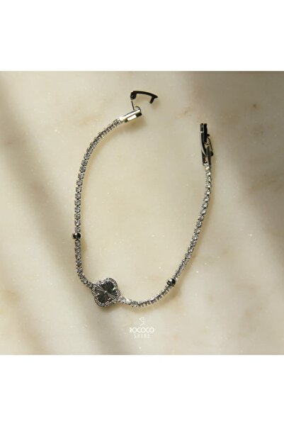 Rococo Shine Çelik Silver Yonca Bileklik