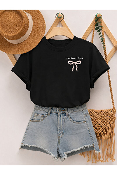 Trend Sizde Μπλουζάκι Unisex με στάμπα Cepkurdele σε μαύρο χρώμα και λαιμόκοψ...