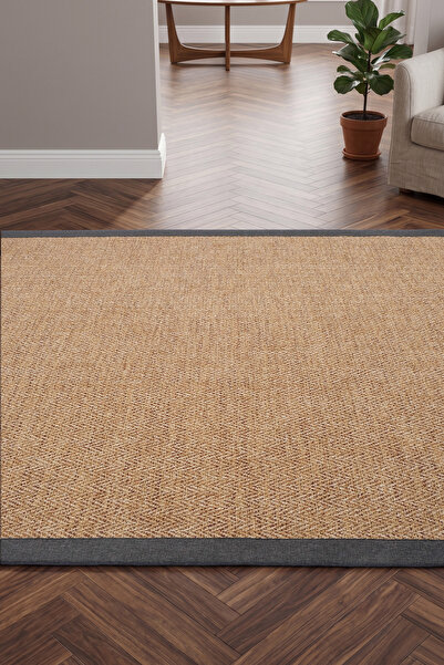 Santiva Home MonaLiza Sisal Halı Biyeli Kahve Kumaş Biyeli Robot Süpürgeye Uy...