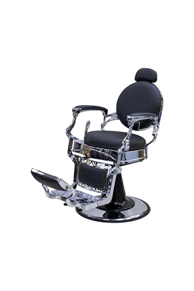 Globalstar Luxury Barber Chair - Model AW8799SL - Black with Silver