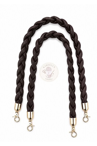 Kardelux 58 cm Hair Knitted Bag Handle Strap Faux Leather Bag Handle with Met...