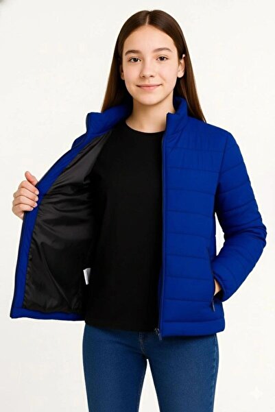 Generic Brand Girl's Inflatable Fiber-Filled Water-Repellent Jacket with Zipp...