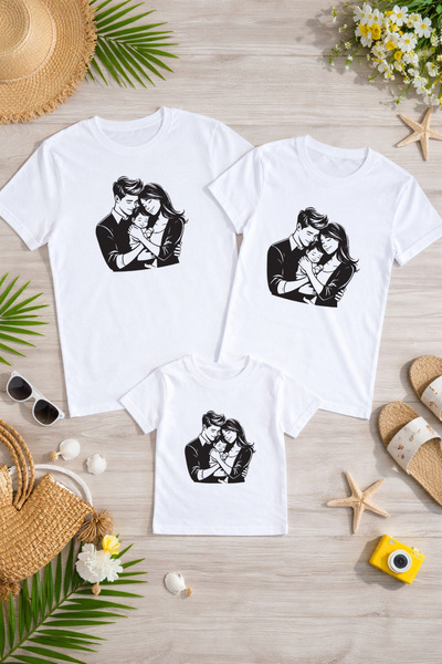 LORVEX Tricou supradimensionat pentru familie, mamă, tată, copil, 100% bumbac...