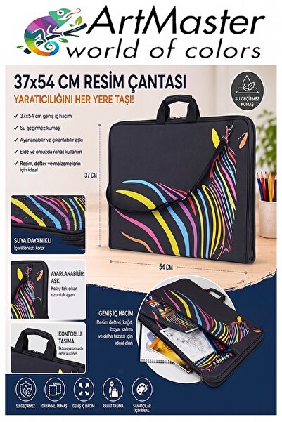 Artmaster Resim Çantası Desenli Kumaş 37x54 cm 1 Adet Art12 Teknik Resim Dosy...