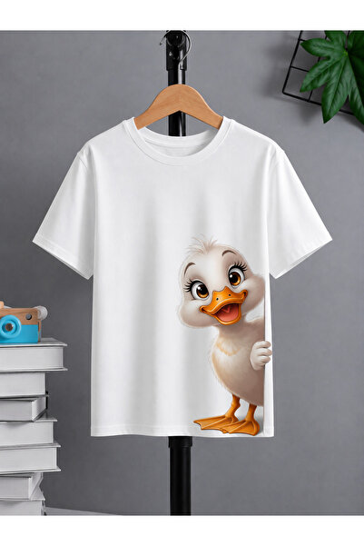 VODEXA Tricou oversize unisex cu imprimeu KITTEN DUCK, 100% bumbac, croială c...