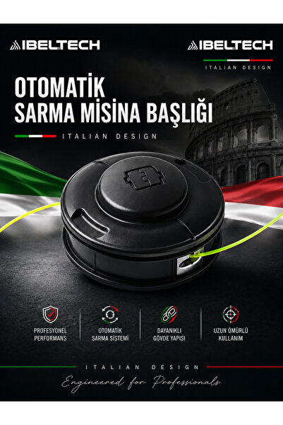 İBELTECH Italian Design Otomatik Sarma Misina Başlığı Profesyonel Universal T...