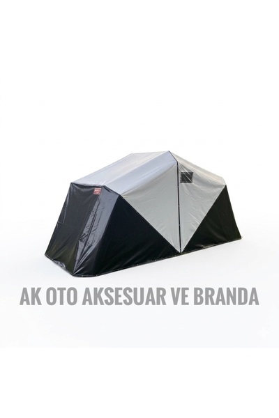 AK Branda Katlanabilir 2 Motosiklet Kapasiteli Garaj- Su Geçirmez Portatif Mo...