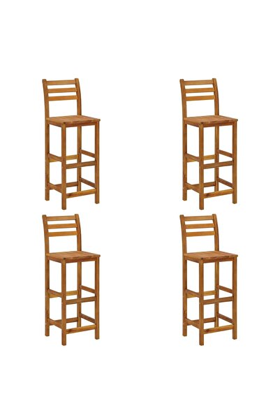 vidaxl Taburete de bar, 4 buc., lemn masiv de acacia
