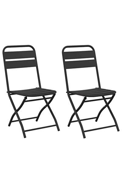 vidaxl Scaun pliabil pentru grădină 2 pcs Antracit 42 x 52 x 82cm