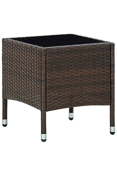 vidaxl Garden table, brown, 40x40x45 cm, polyrattan
