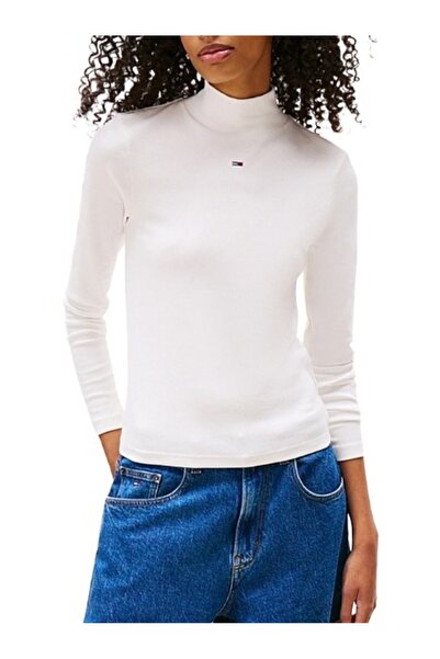 Tommy Hilfiger Γυναικεία Μπλούζα Ζιβάγκο Λευκή Tommy Jeans DW0DW19830-YBL