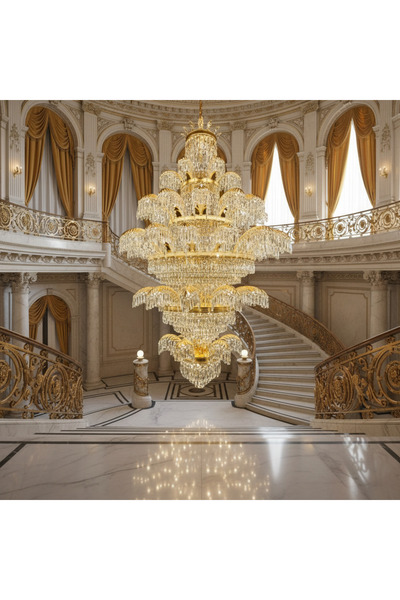 Alessandro DESIGN Candelabru Cristal PALACE Grande, 52 de brate, 96xG9, Diame...