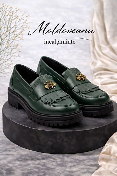 Moldo Shoes Pantofi Casual Verde, Piele naturala