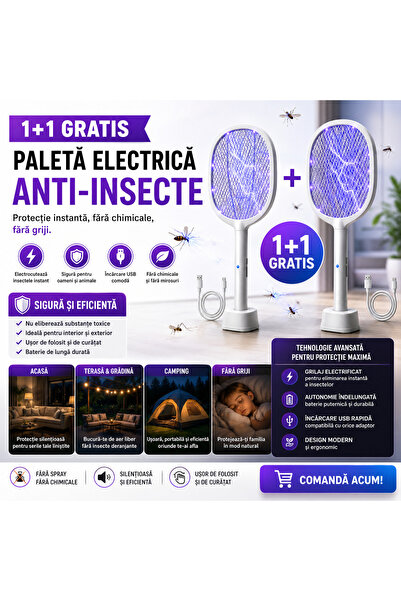 OEM 1+1 FREE Electric anti-insect paddle, USB charging (RO-V08)