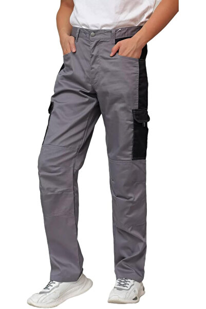 WORK IDEA Men's work trousers with multiple pockets, gray, size 50
