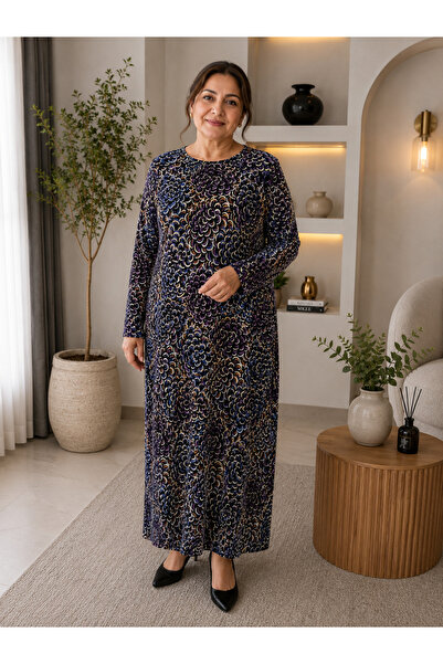 MK MODA BAŞAK BÜYÜK BEDEN PAMUK ELBİSE