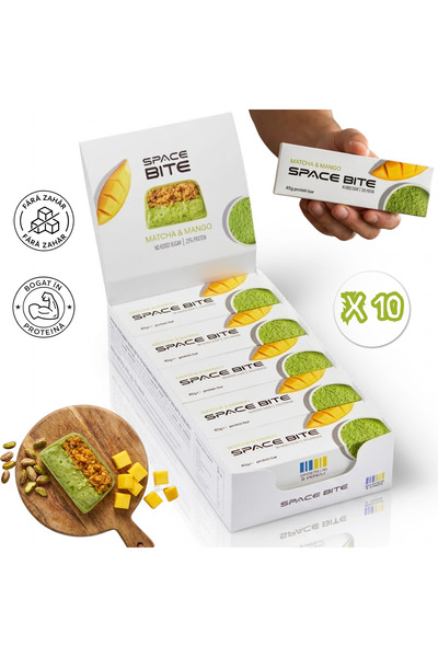 SpaceBite Batoane proteice fara zahar adaugat, 45 g, set 10 batoane bogate in...