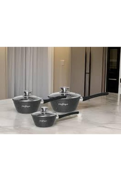 CF-FSP03 Set de 3 oale cu 3 capace JTI, antiaderente, negre, 16/18/20 cm - Imagine 2