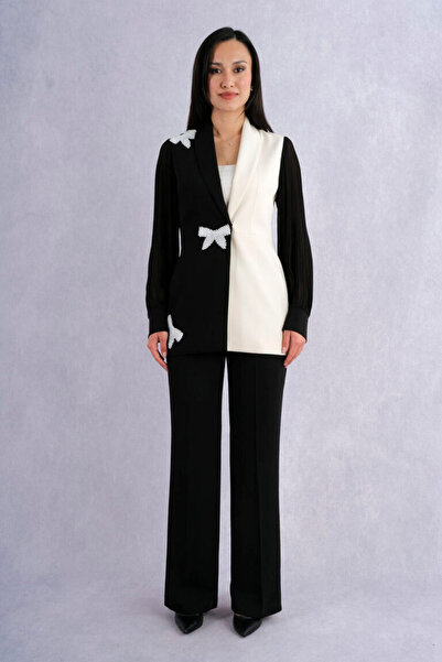 QNE TU Fiyonk Aplikeli Blazer Pantolon Takım