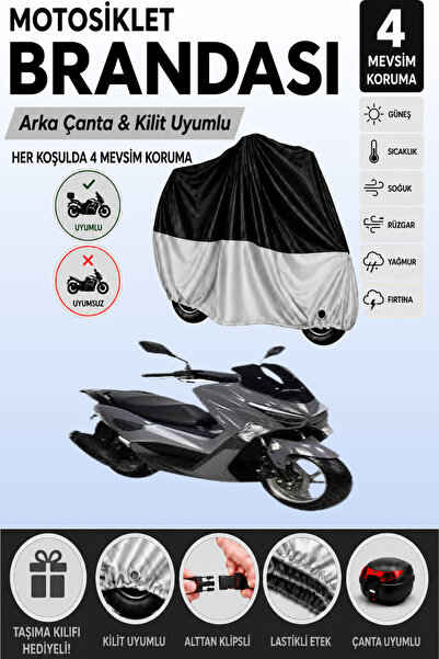 Cemku Double Black Top - Gray Bottom, Rear Bag Compatible Revolt Rsx5 Motorcy...
