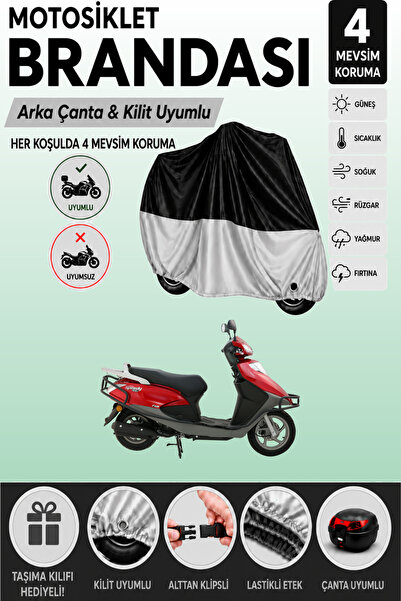 Cemku Double Black Top - Gray Bottom, Rear Bag Compatible Abush Speedy 125I M...