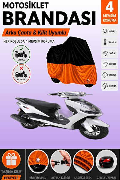 Cemku Double Black Top - Orange Bottom, Rear Bag Compatible Rks Pesaro 125 Mo...