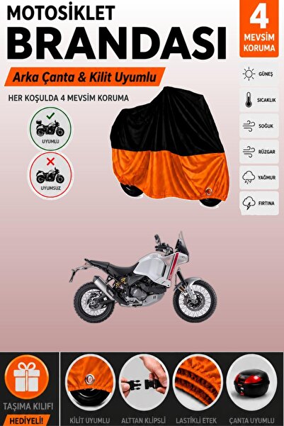 Cemku Double Black Top - Orange Bottom, Rear Bag Compatible Ducati Desertx Mo...