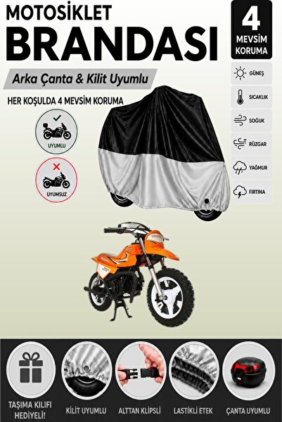 Cemku Double Black Top - Gray Bottom, Rear Bag Compatible Kanuni Mini 50 Moto...