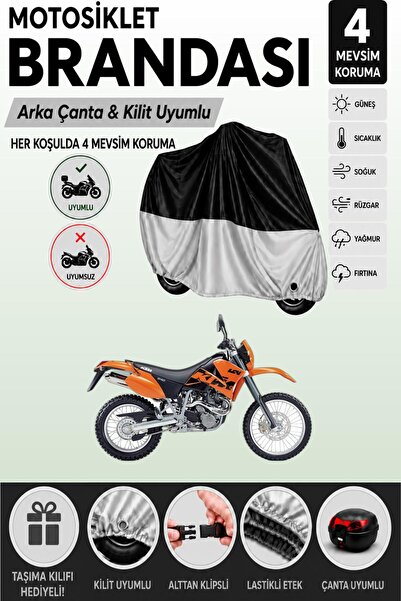 Cemku Double Black Top - Gray Bottom, Rear Bag Compatible Ktm 640 Adventure M...