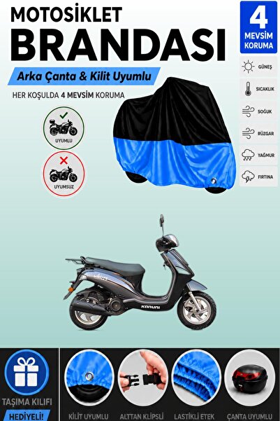 Cemku Double Black Top - Blue Bottom, Rear Bag Compatible Kanuni Wiki 125I Mo...