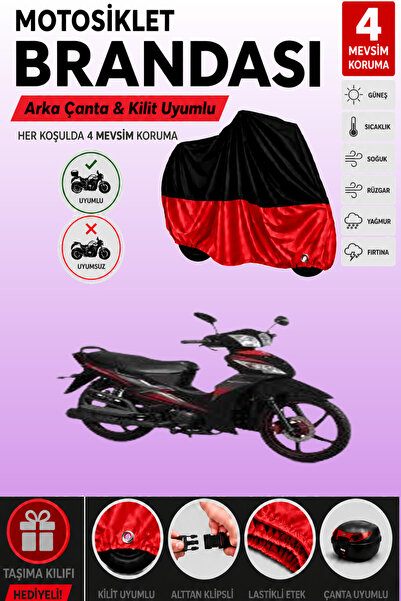 Cemku Double Black Top - Red Bottom, Rear Bag Compatible Kuba Sj100-16D Motor...