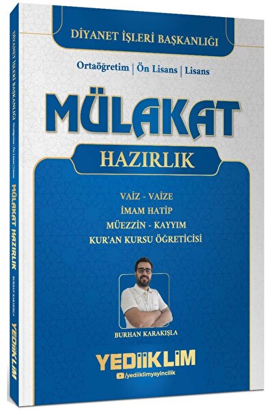 Yediiklim Yayınları Ortaöğretim-Ön Lisans-Lisans Diyanet İşleri Mülakat Hazırlık